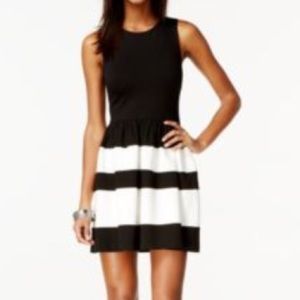 Bar III Black &White Striped Dress